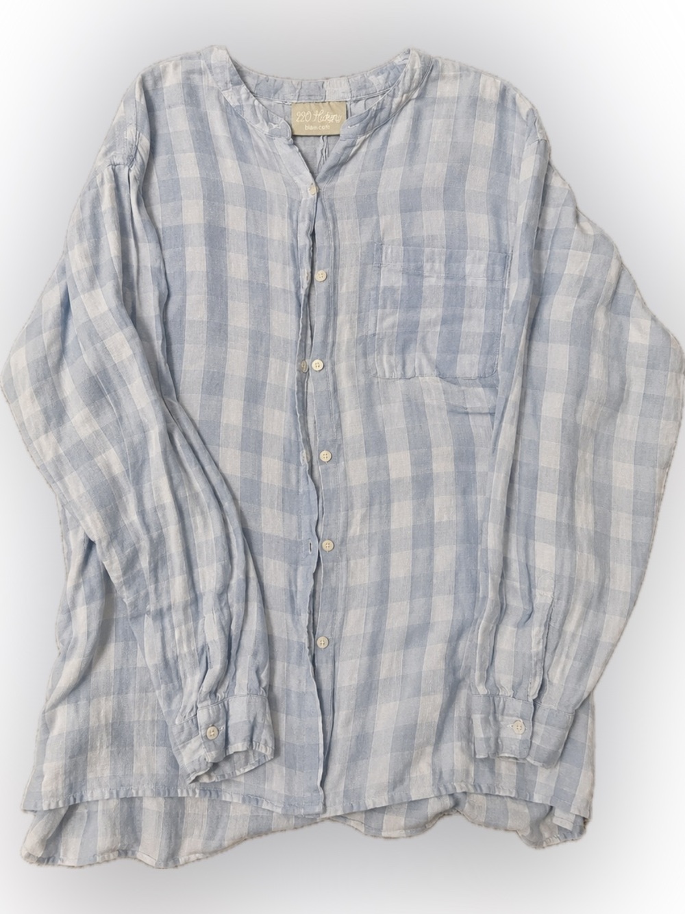 920 Hickory Blair Blue Gingham Textured Button Down Shirt